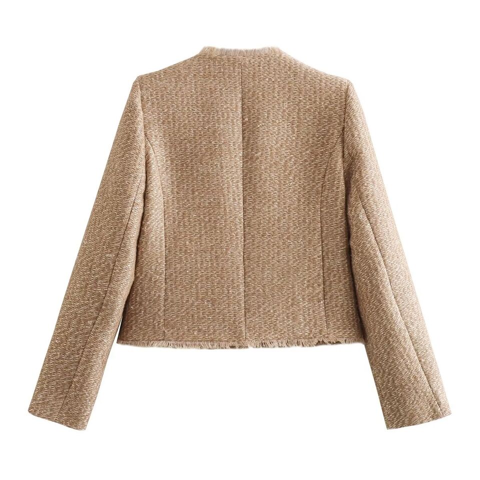 Cropped tweed jacket for women