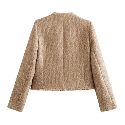Cropped tweed jacket for women