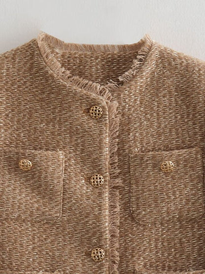 Cropped tweed jacket for women