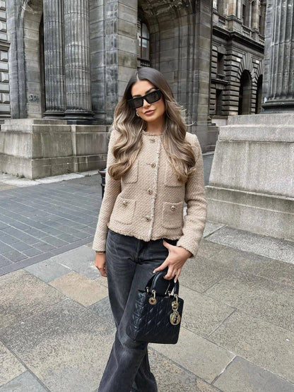 Cropped tweed jacket for women