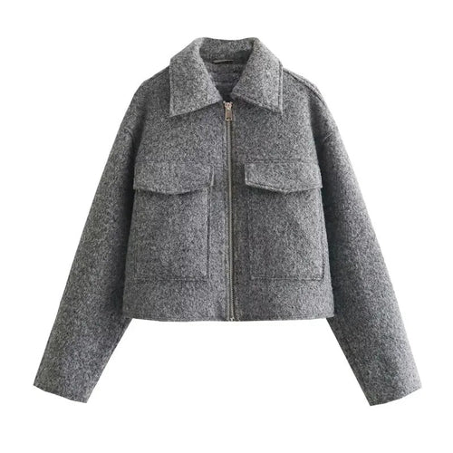 Cropped winter jacket for women