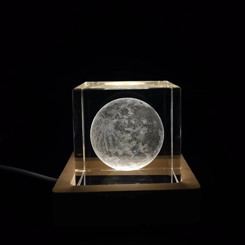 Crystal Cube 3D Moonlight Lamp