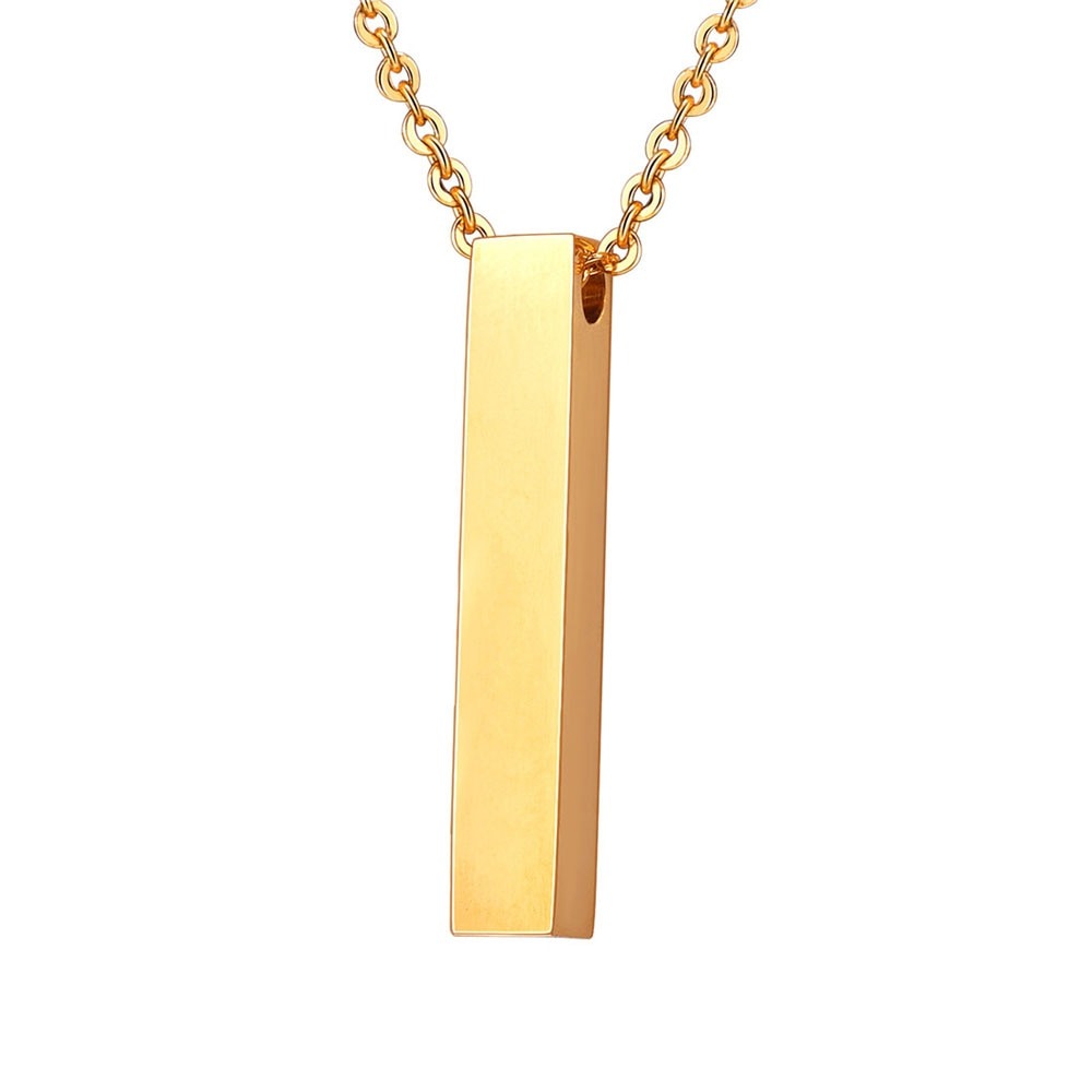 Cube Bar Pendant Necklace