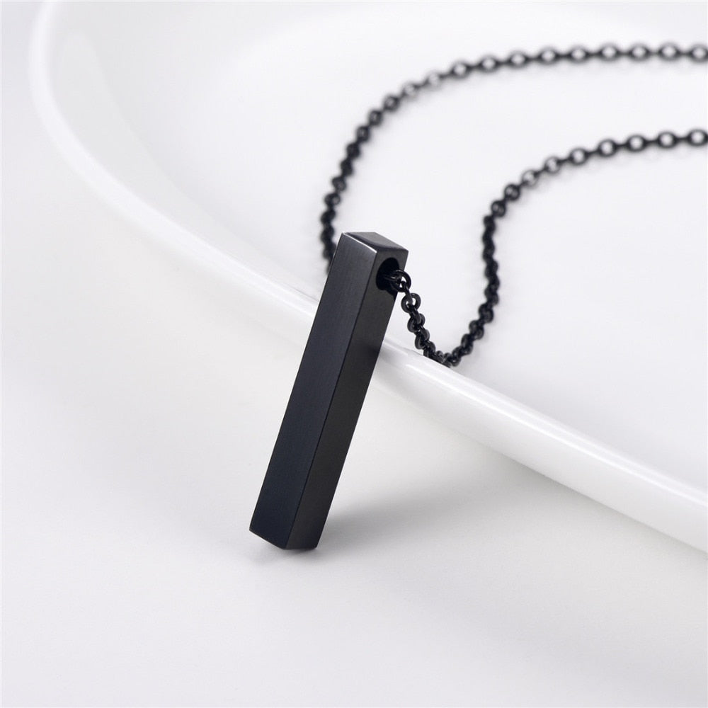 Cube Bar Pendant Necklace