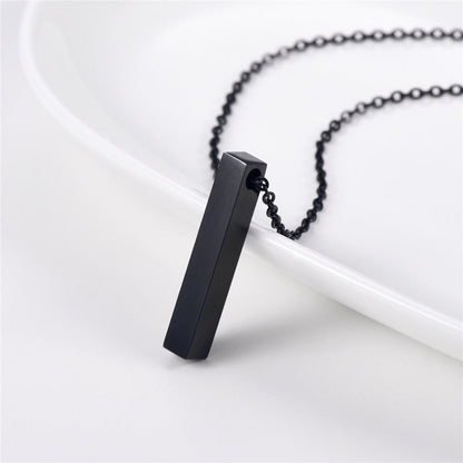 Cube Bar Pendant Necklace