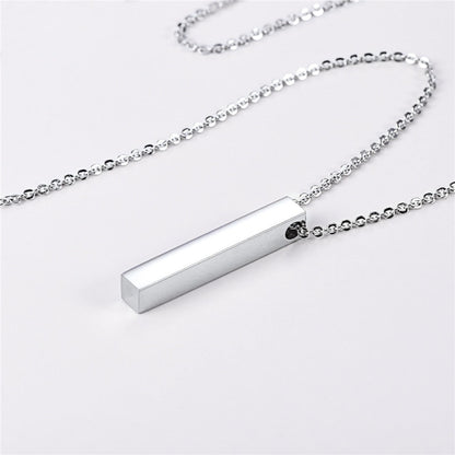 Cube Bar Pendant Necklace