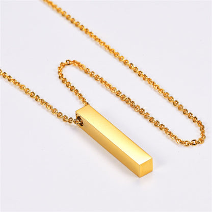Cube Bar Pendant Necklace
