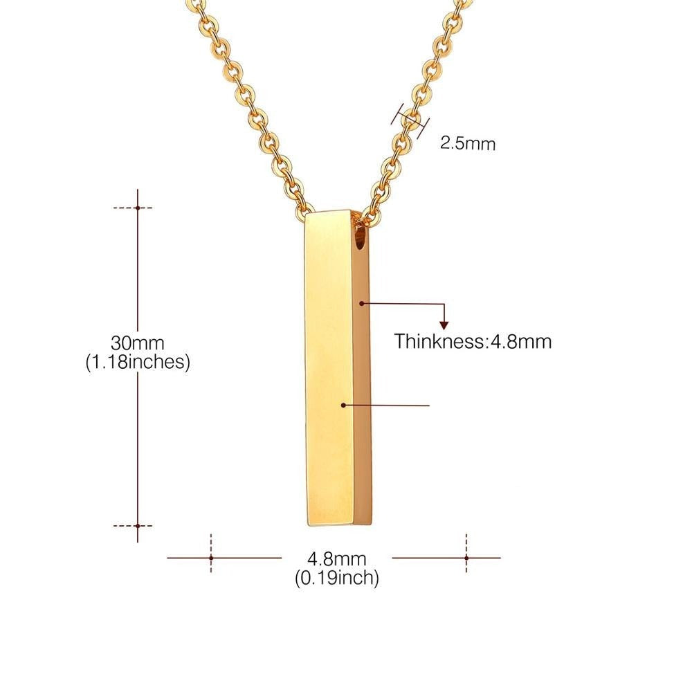 Cube Bar Pendant Necklace