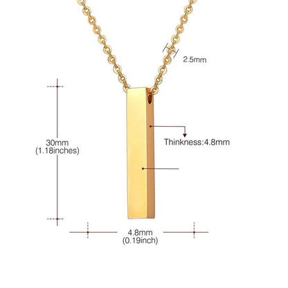 Cube Bar Pendant Necklace