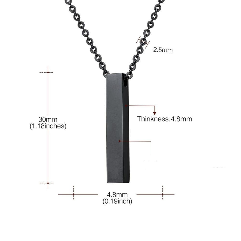 Cube Bar Pendant Necklace