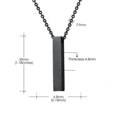 Cube Bar Pendant Necklace
