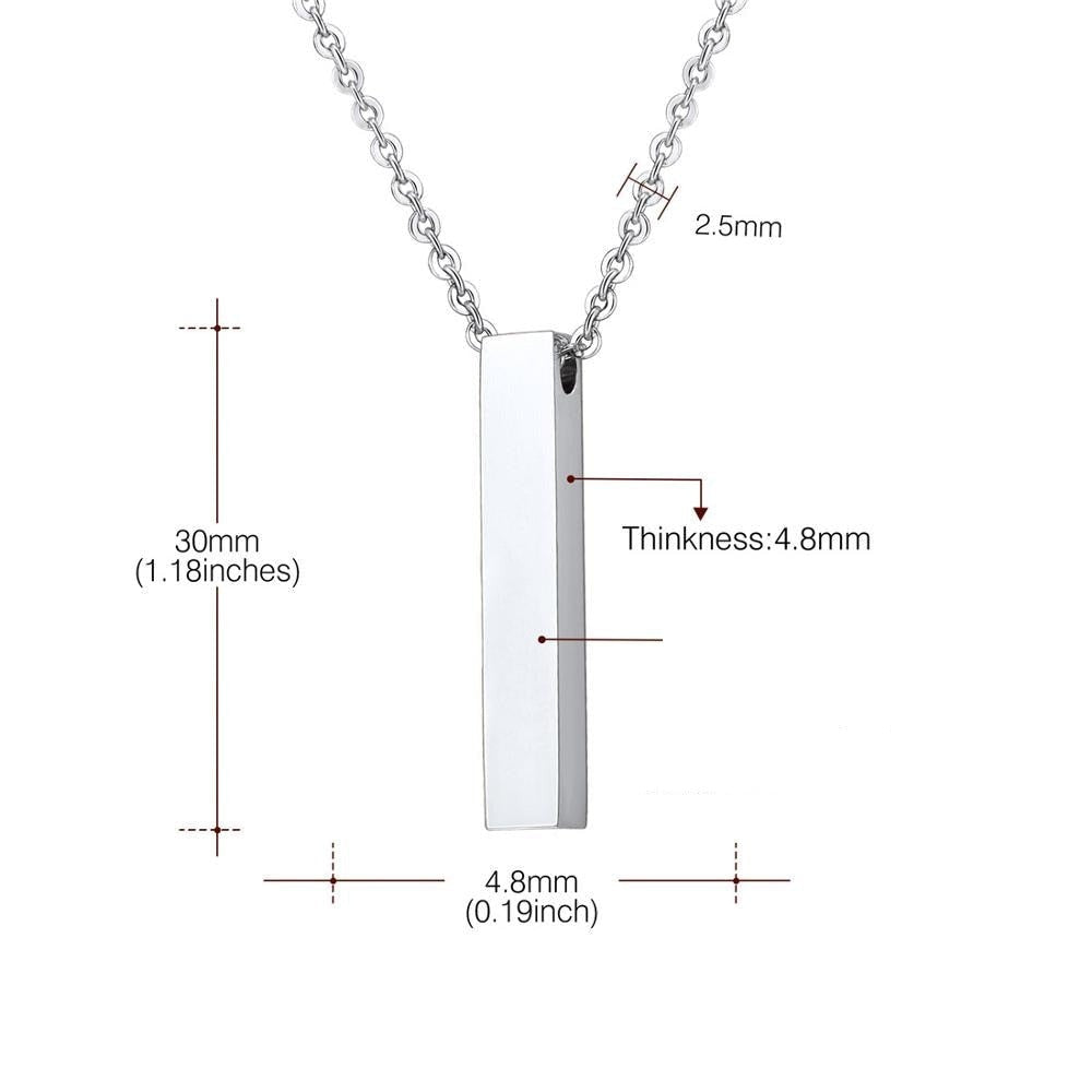Cube Bar Pendant Necklace