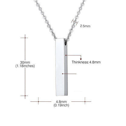 Cube Bar Pendant Necklace