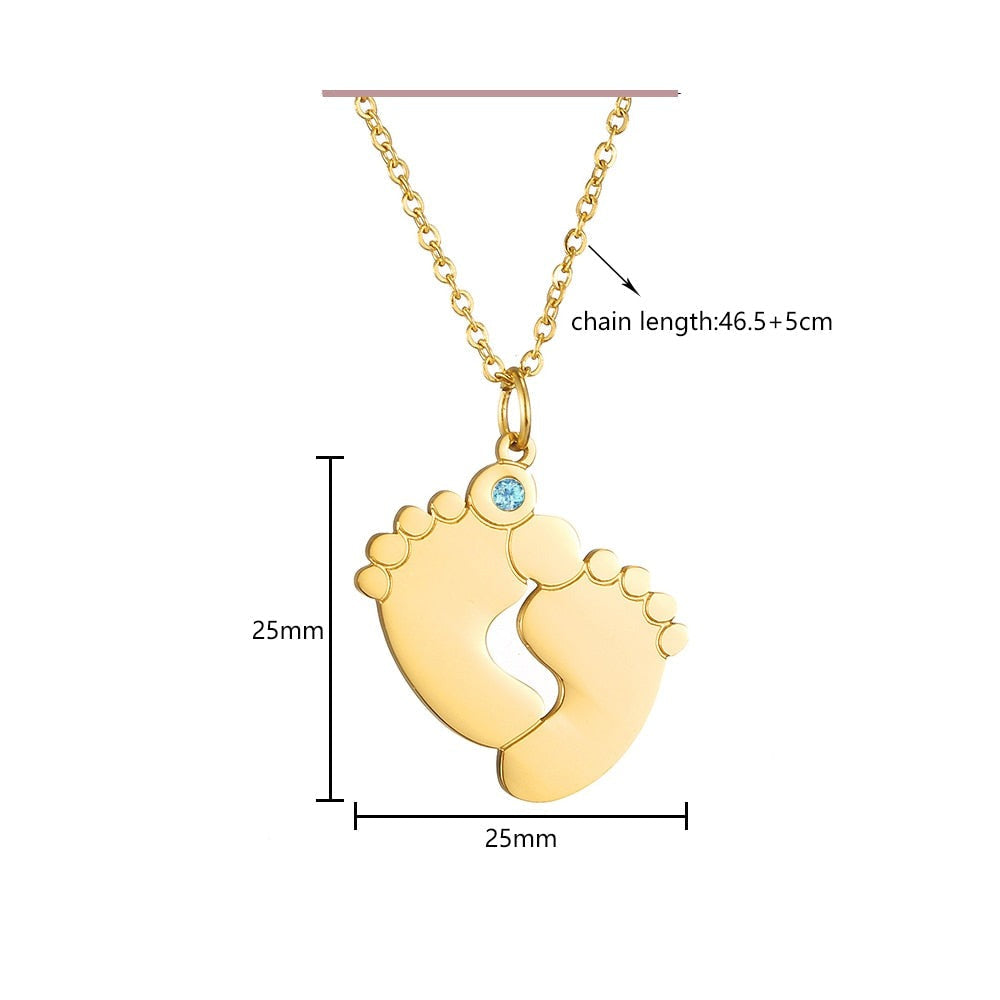 Custom Baby Feet Necklace