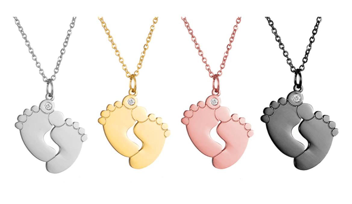 Custom Baby Feet Necklace