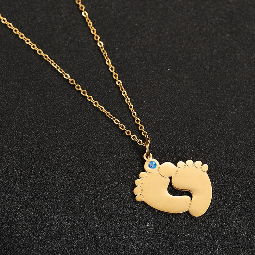 Custom Baby Feet Necklace
