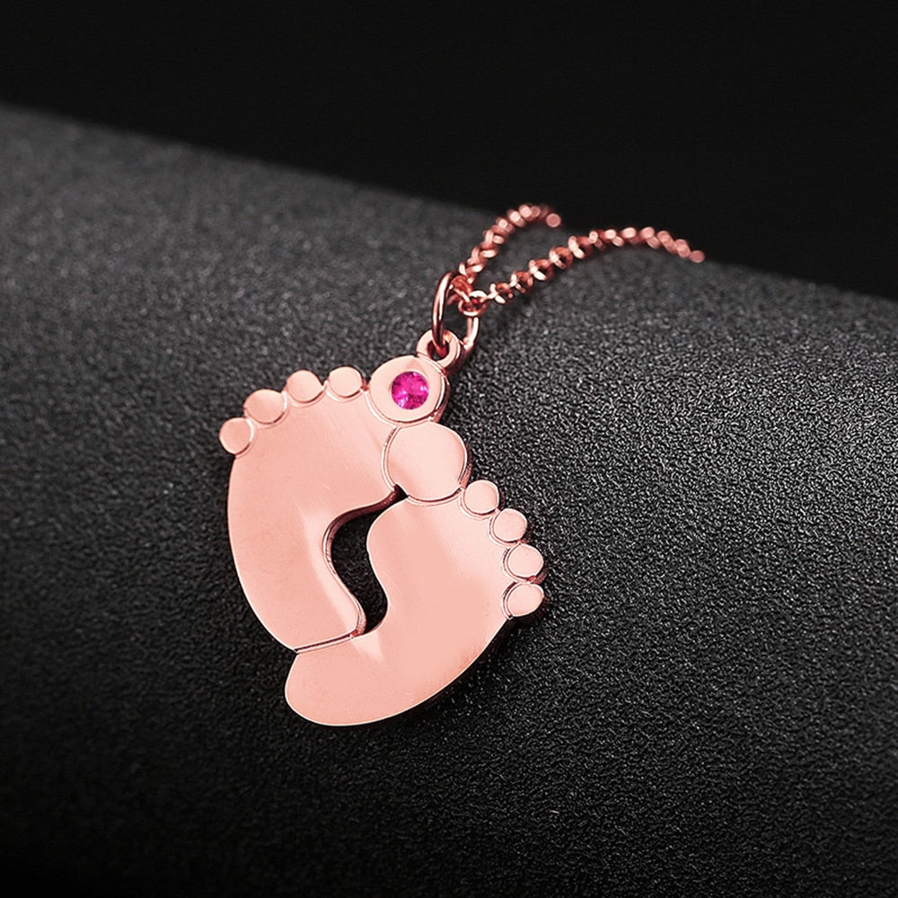 Custom Baby Feet Necklace