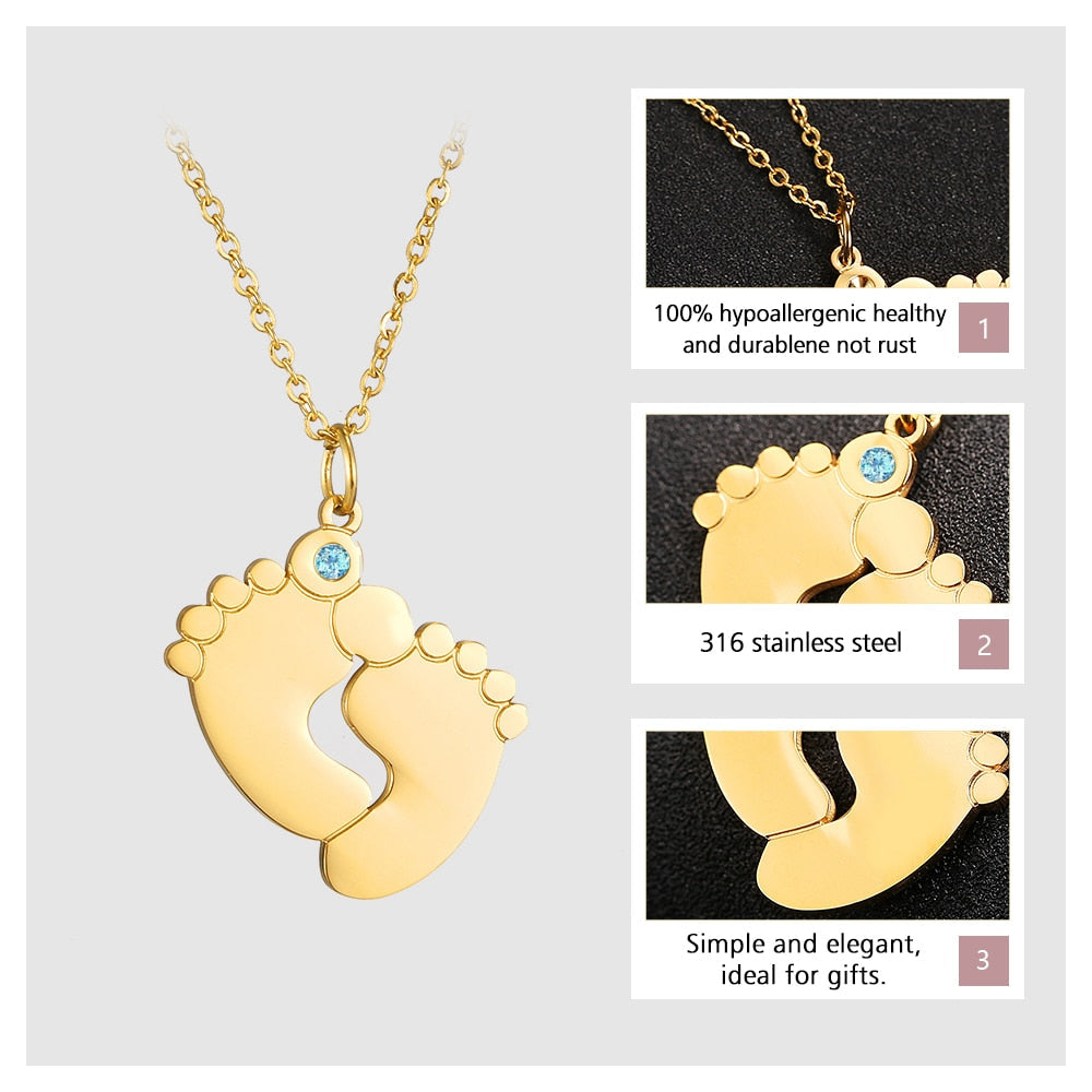 Custom Baby Feet Necklace