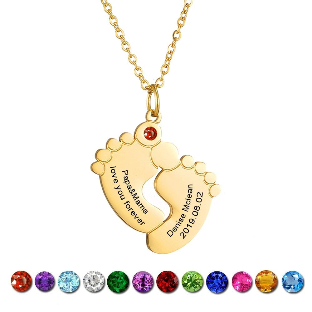 Custom Baby Feet Necklace