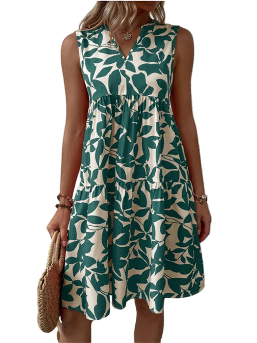 Women's A-line Summer Dress with Floral Print