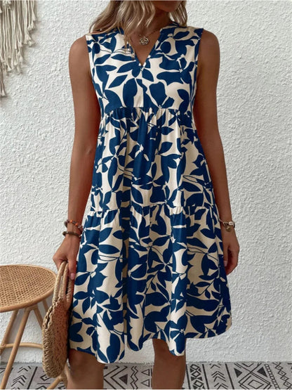 Women's A-line Summer Dress with Floral Print
