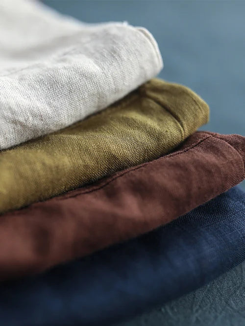 Women's Blouse Long Sleeves Linen Look