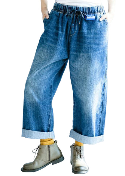 Women's Wide-legged Trousers with Elastic Waist