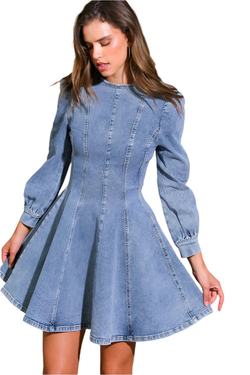 Women's Denim Skater Mini Dress