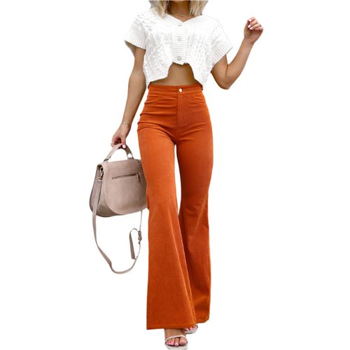 Women's Flared Trousers Eco-friendly Corduroy