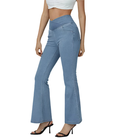 Women's Flared Pants High Waist Elastic