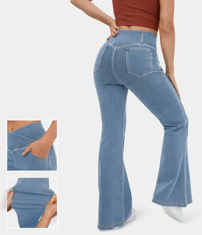 Women's Flared Pants High Waist Elastic