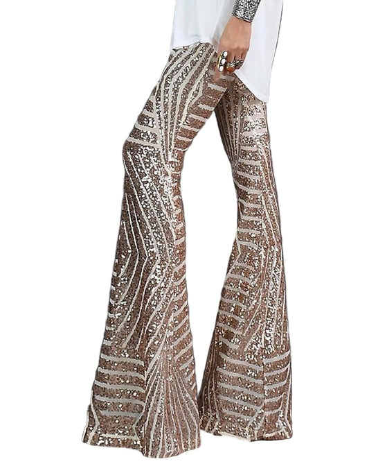 Women's Glitter Pants Metallic Look
