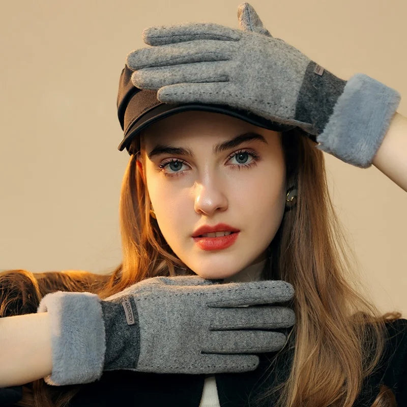 Ladies Gloves Plush Elastic Comfortable