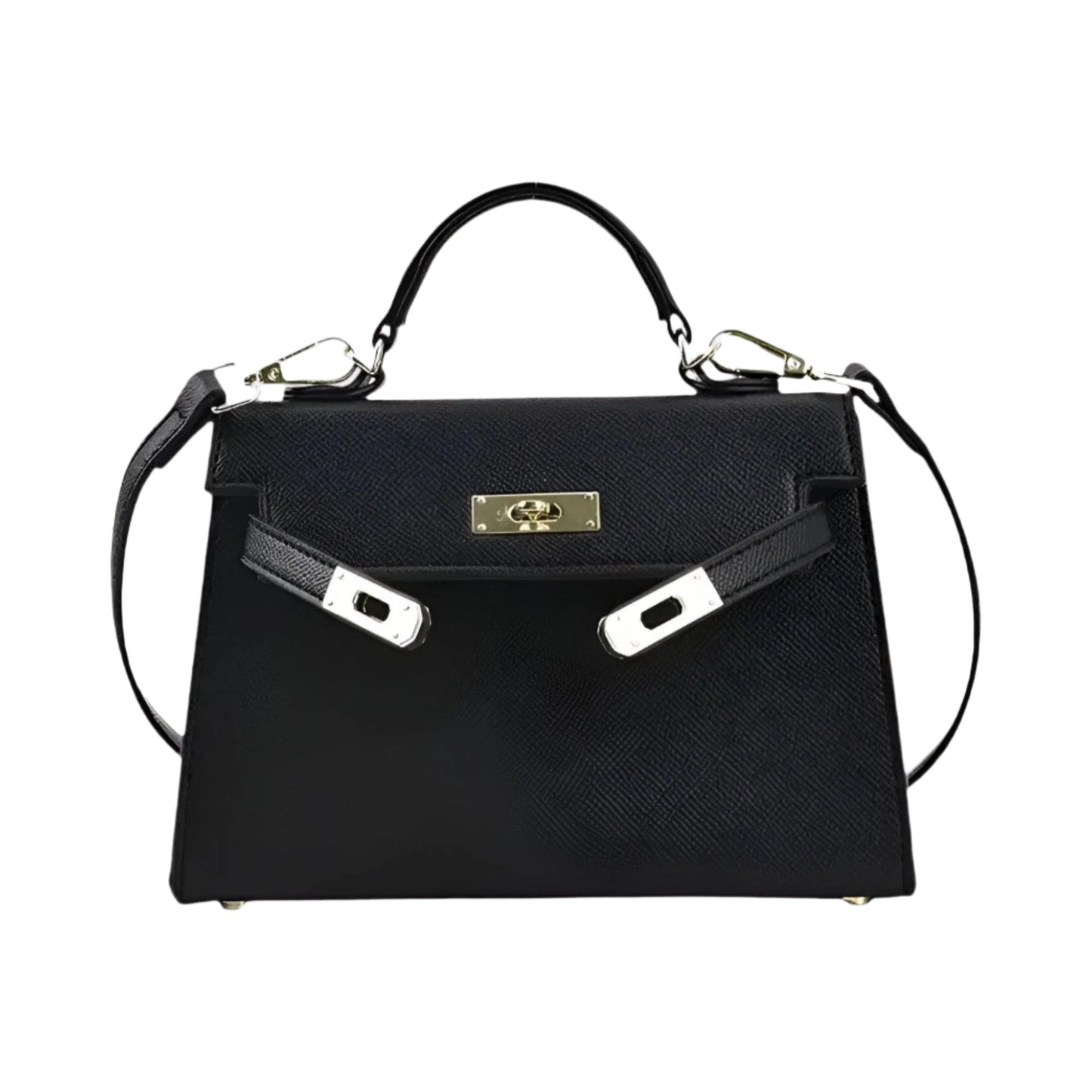 Women's Handbag Metal Closure Geometric Design