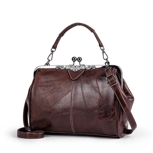Ladies Handbag Retro-Chic Faux Leather Spacious Interior