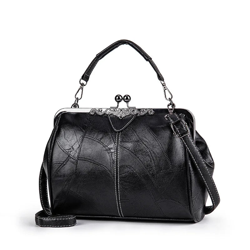 Ladies Handbag Retro-Chic Faux Leather Spacious Interior