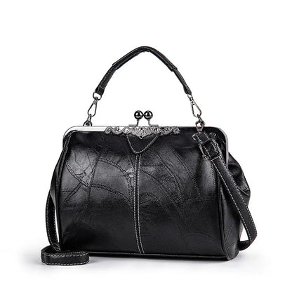 Ladies Handbag Retro-Chic Faux Leather Spacious Interior