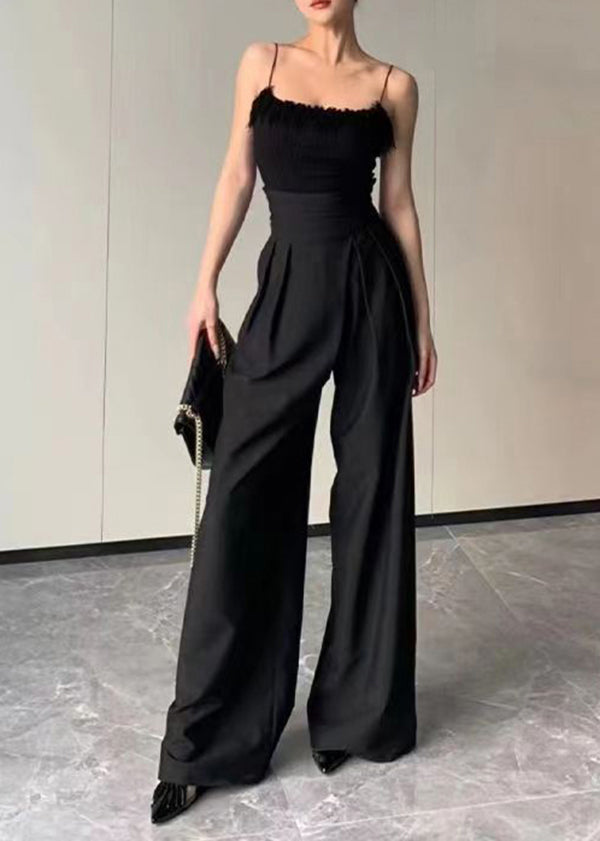 Women's High Waist Trousers with Wide Legs