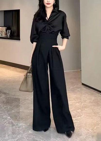 Women's High Waist Trousers with Wide Legs