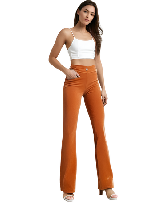 Women's High Waist Flared Trousers Eco Corduroy