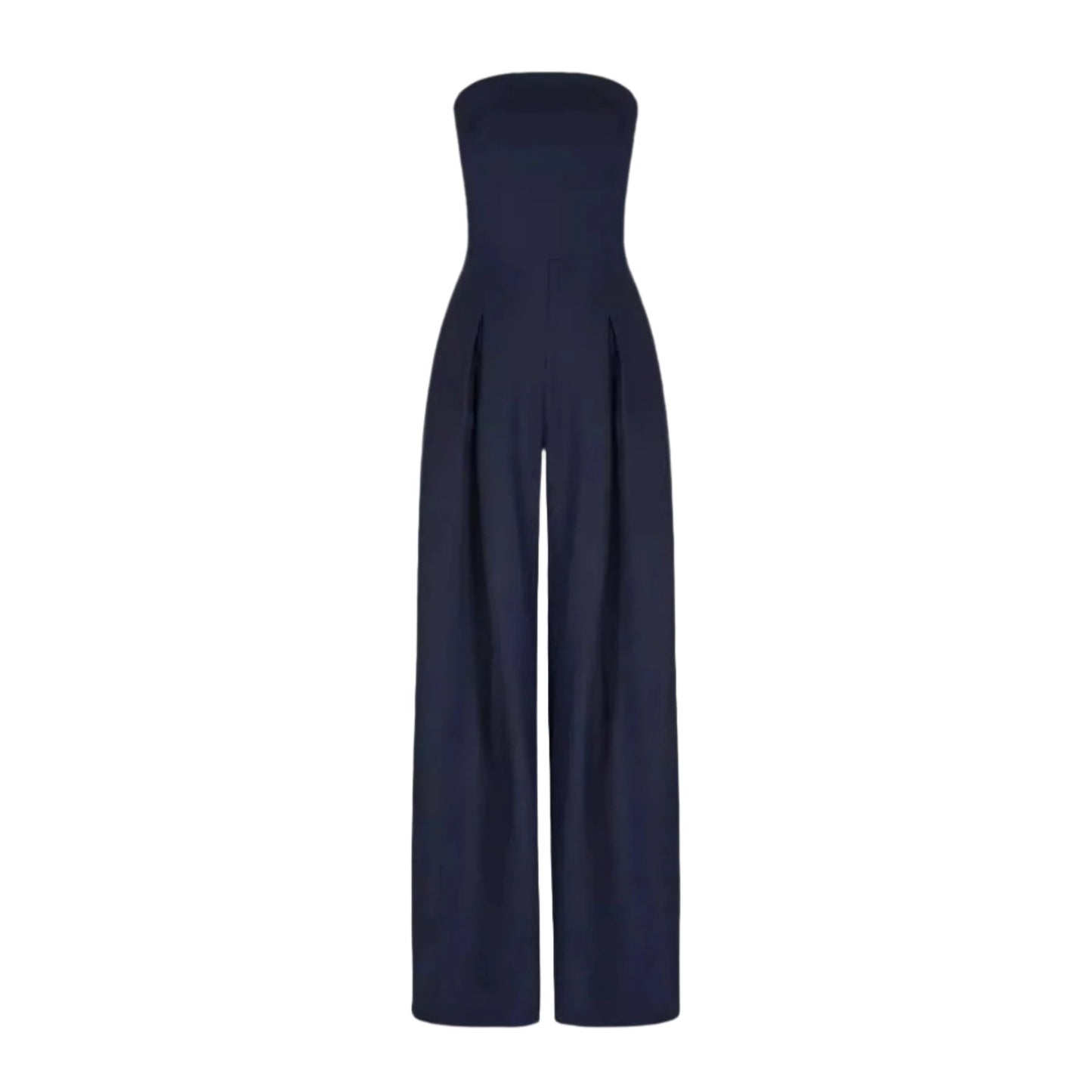 Women's Strapless Jumpsuit With Wide Legs