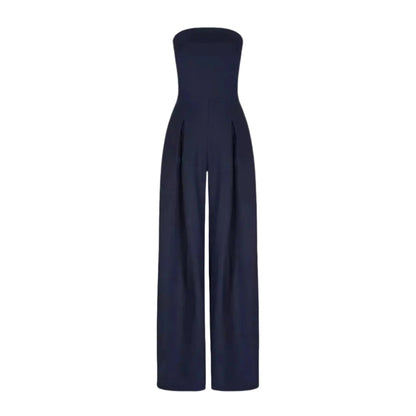 Women's Strapless Jumpsuit With Wide Legs