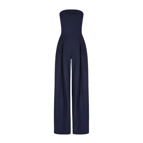 Women's Strapless Jumpsuit With Wide Legs