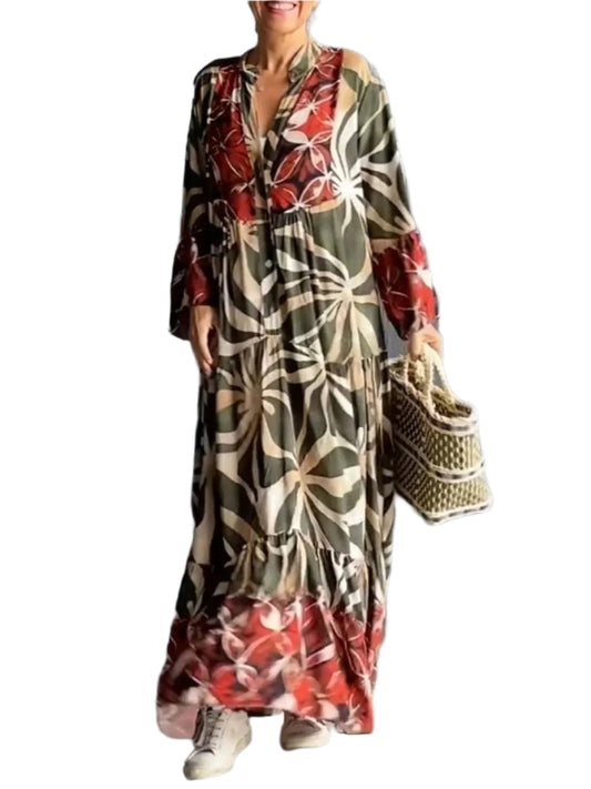 Women's Long Dress Relaxed Fit Trendy Print High Quality Fabric