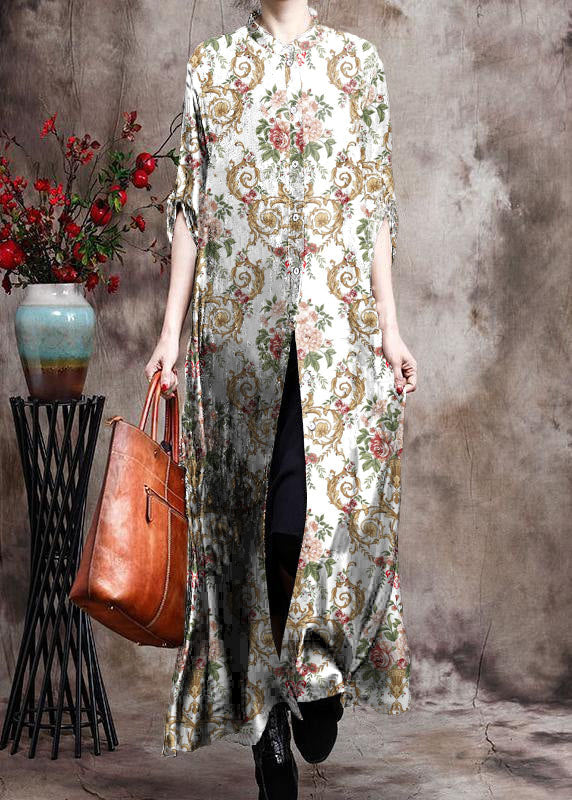 Women's Long Kaftan Black With Print