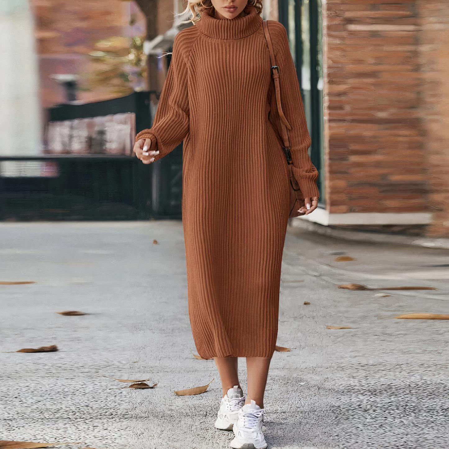 Women's Long-sleeved Knitted Dress