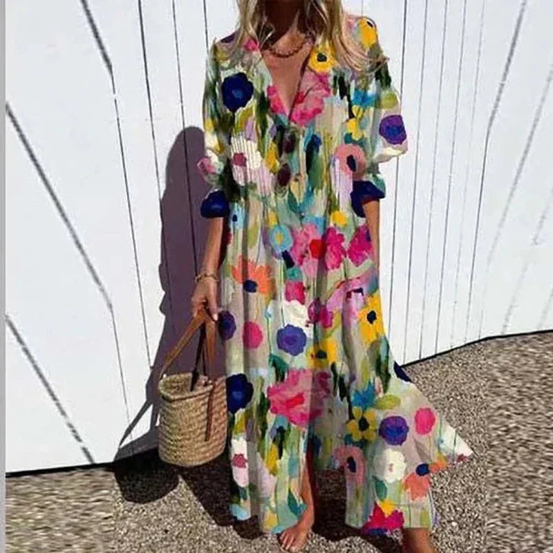 Women's Maxi Dress Boho Style Flowing Fabric for Summer