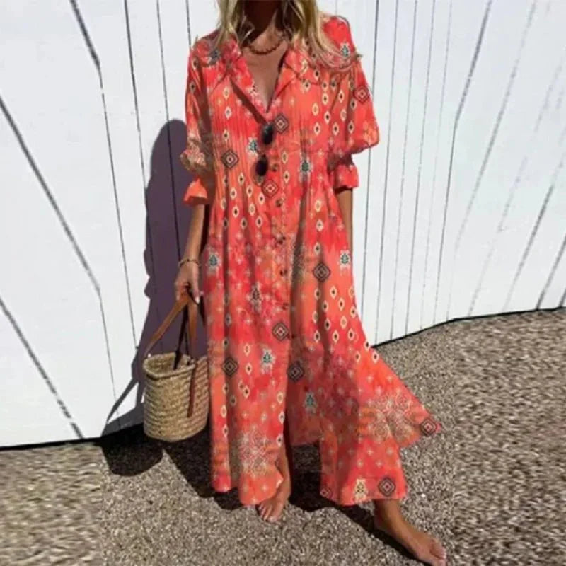 Women's Maxi Dress Boho Style Flowing Fabric for Summer