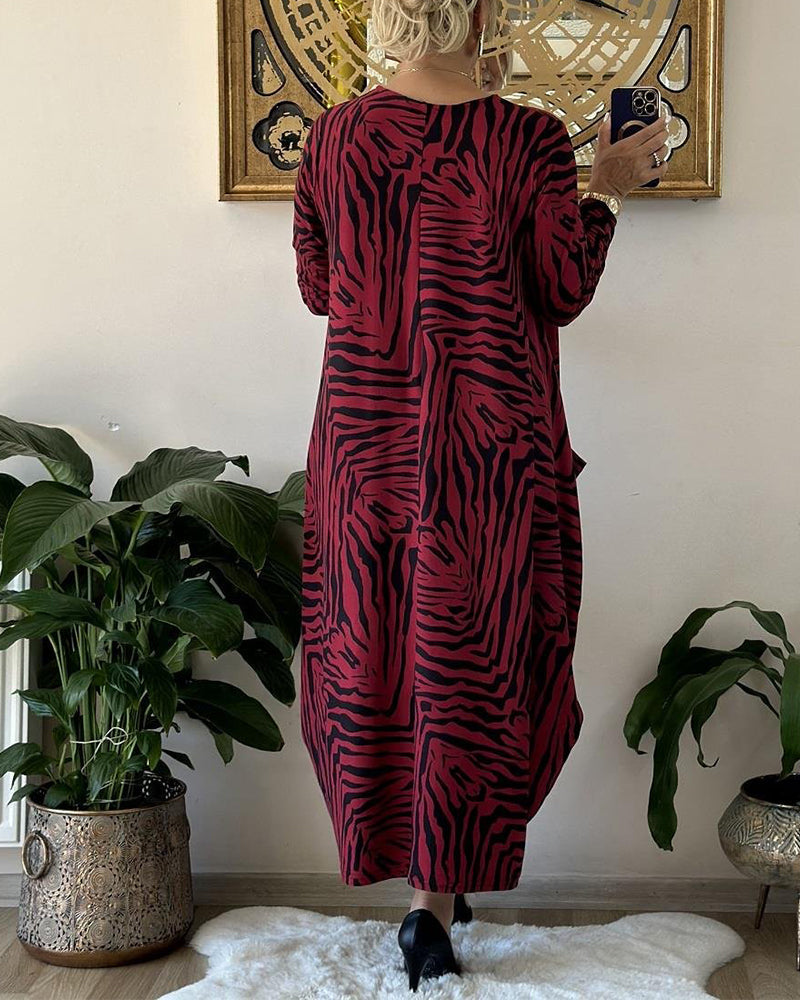 Women's Maxi Dress Long Sleeves Cotton Blend Loose Style