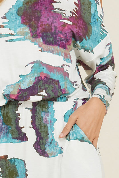 Women's Maxi Dress With Cold Shoulders and Pockets